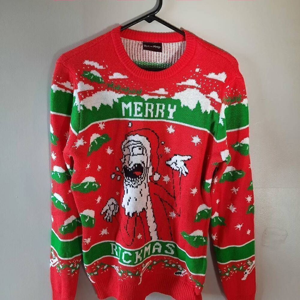 Christmas Rick & Morty Ugly Christmas Sweater Size Small